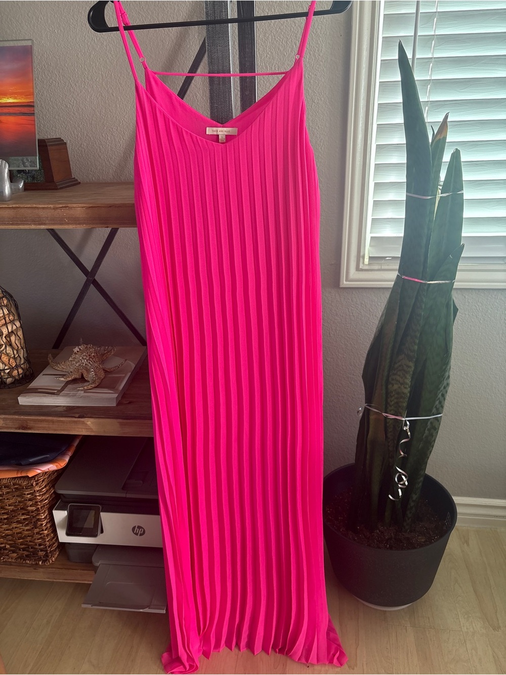 Skis are Blue Pink Maxi Dress Sz S